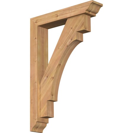 Ekena Millwork Merced Traditional Smooth Bracket w/ Offset Brace, Western Red Cedar, 5 1/2"W x 28"D x 40"H BKT0604X28X40MRC01SWR